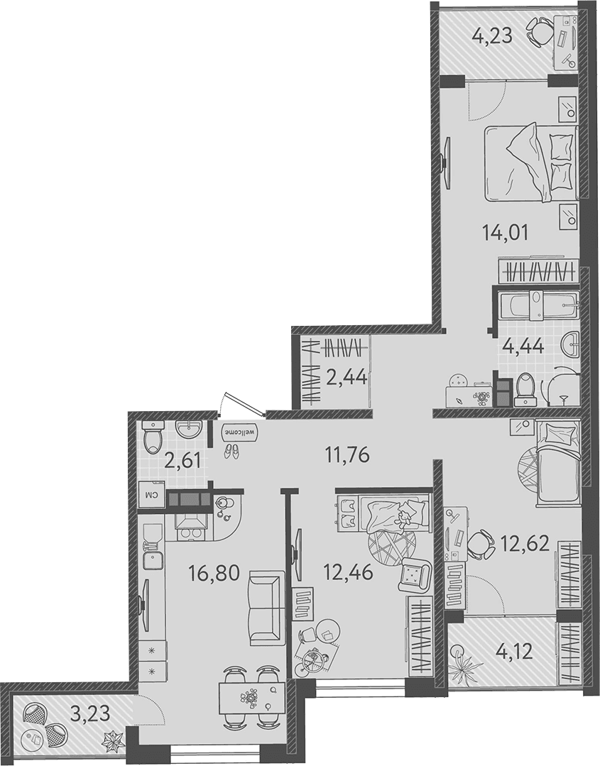 Продается 4-комн. квартира, 75.6 м²
