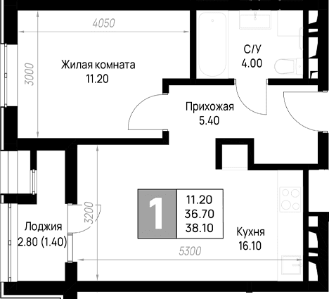 Продается 1-комн. квартира, 36.7 м²