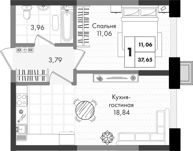 Продается 2-комн. квартира, 37.65 м²