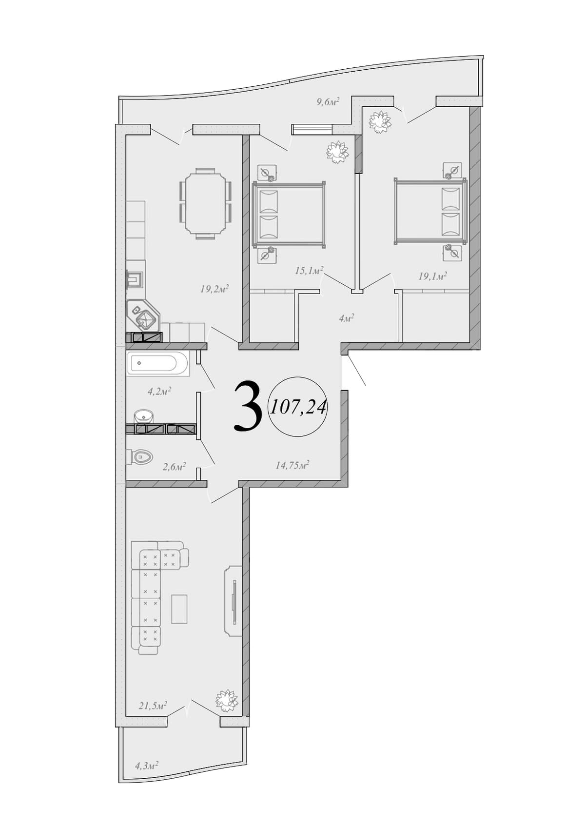 Продается 4-комн. квартира, 100.29 м²