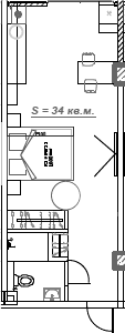Продается 1-комн. квартира, 34.3 м²