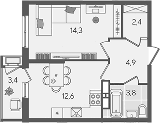 Продается 1-комн. квартира, 38 м²