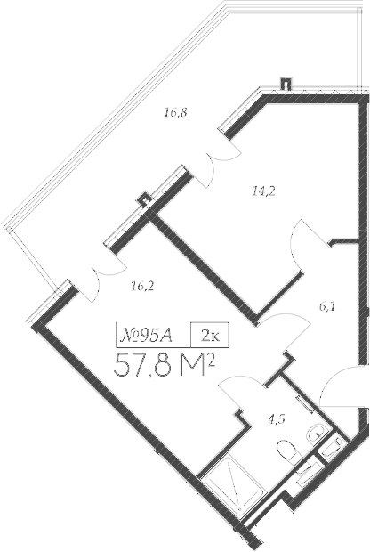 Продается 2-комн. квартира, 41 м²