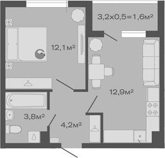 Продается 1-комн. квартира, 33 м²
