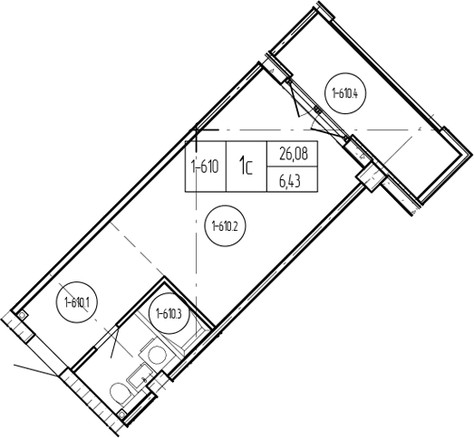 Продается 1-комн. квартира, 26.08 м²