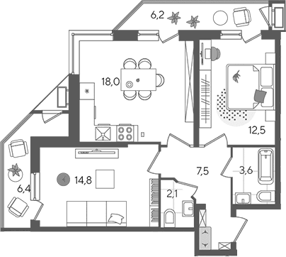Продается 3-комн. квартира, 58.5 м²