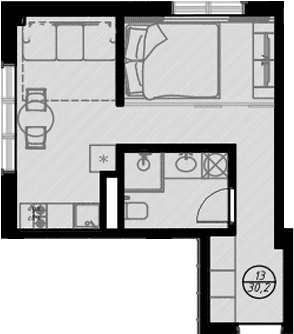 Продается 1-комн. квартира, 30.1 м²