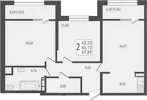 Продается 3-комн. квартира, 65.12 м²
