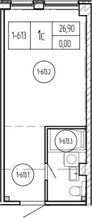 Продается 1-комн. квартира, 26.88 м²
