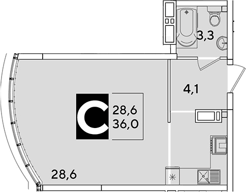 Продается 1-комн. квартира, 36 м²