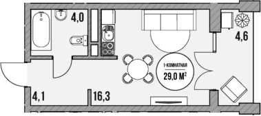 Продается 1-комн. квартира, 24.4 м²