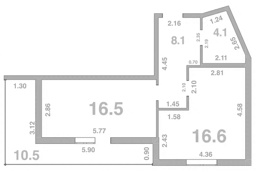 Продается 1-комн. квартира, 43.51 м²