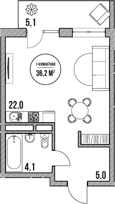 Продается 1-комн. квартира, 31.1 м²
