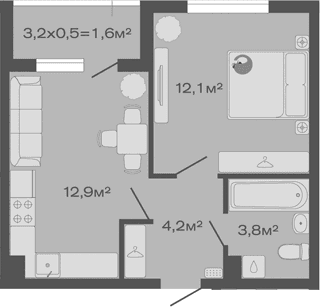Продается 1-комн. квартира, 33 м²
