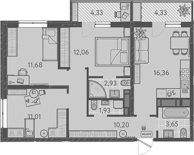Продается 4-комн. квартира, 69.82 м²