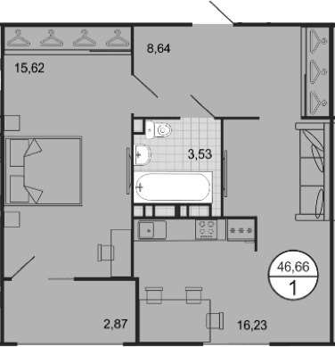 Продается 2-комн. квартира, 50.71 м²