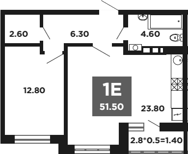 Продается 2-комн. квартира, 50.1 м²