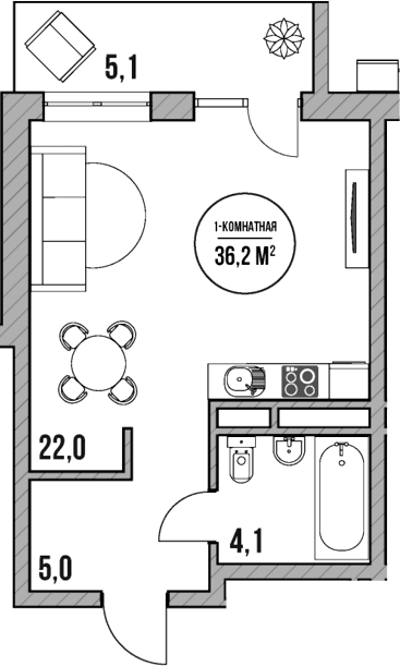 Продается 1-комн. квартира, 31.1 м²
