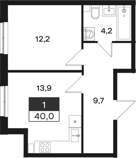 Продается 1-комн. квартира, 40 м²