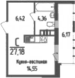 Продается 1-комн. квартира, 25.33 м²