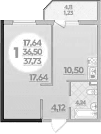Продается 1-комн. квартира, 36.5 м²