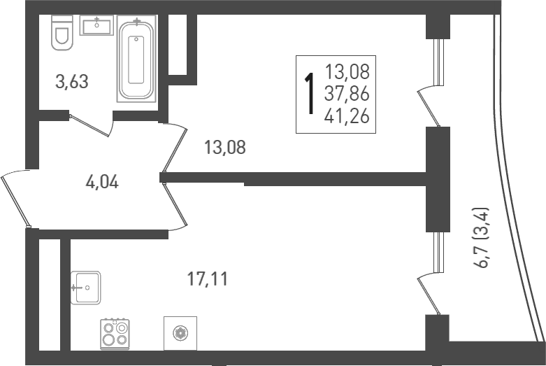 Продается 2-комн. квартира, 39 м²