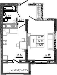 Продается 1-комн. квартира, 39.12 м²