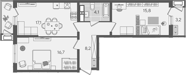 Продается 3-комн. квартира, 61.9 м²