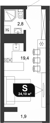 Продается 1-комн. квартира, 22.2 м²