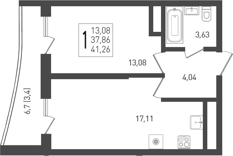 Продается 2-комн. квартира, 39 м²