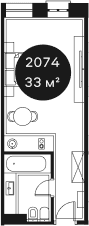 Продается 1-комн. квартира, 32.72 м²
