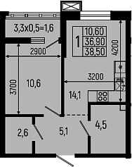 Продается 1-комн. квартира, 36.9 м²