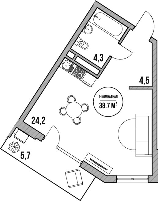 Продается 1-комн. квартира, 33 м²