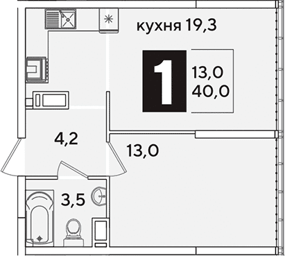 Продается 2-комн. квартира, 40 м²