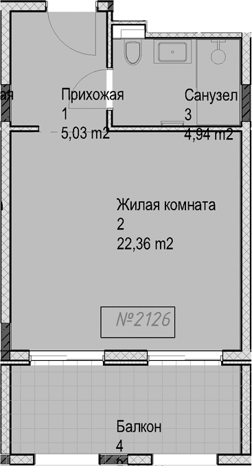 Продается 1-комн. квартира, 32.3 м²