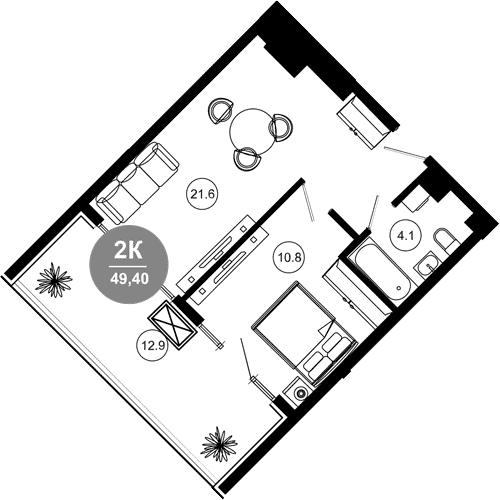Продается 2-комн. квартира, 36.5 м²