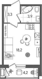 Продается 1-комн. квартира, 25.4 м²