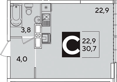 Продается 1-комн. квартира, 30.7 м²