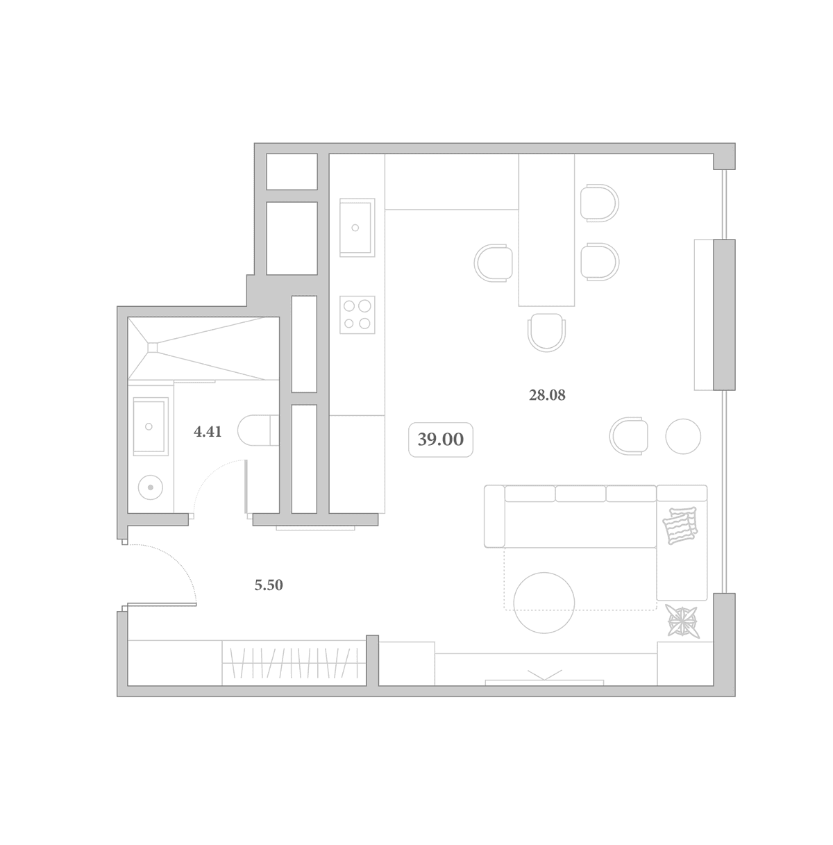 Продается 1-комн. квартира, 39 м²