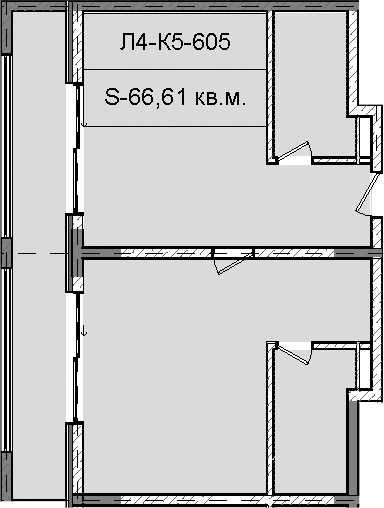 Продается 1-комн. квартира, 66.61 м²