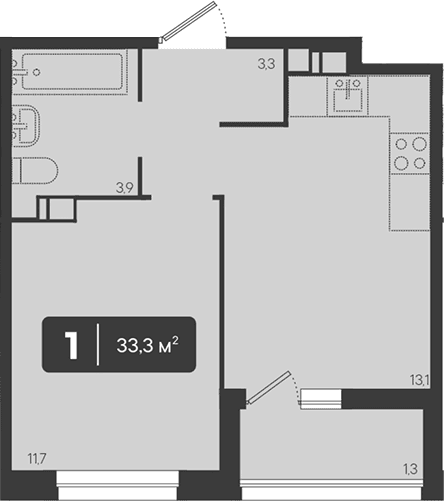 Продается 1-комн. квартира, 32 м²