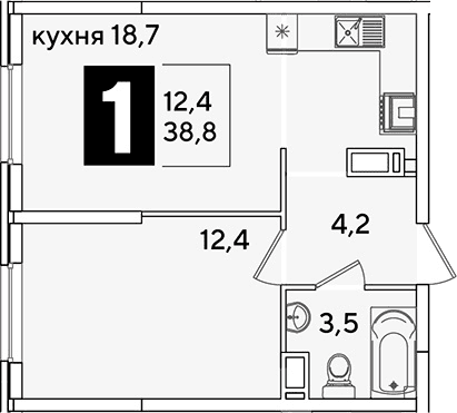 Продается 2-комн. квартира, 38.8 м²