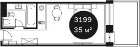 Продается 1-комн. квартира, 35.02 м²