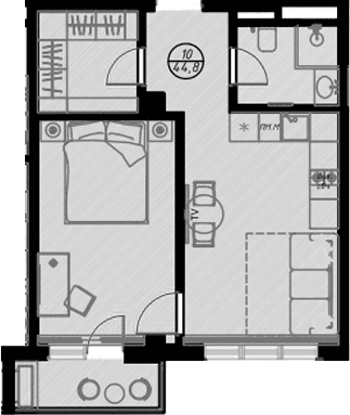 Продается 1-комн. квартира, 41.6 м²