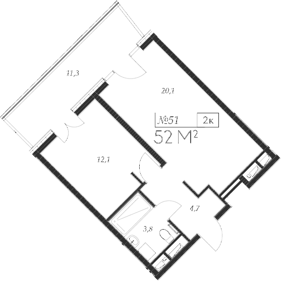 Продается 2-комн. квартира, 40.7 м²