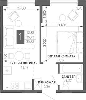 Продается 1-комн. квартира, 37.7 м²