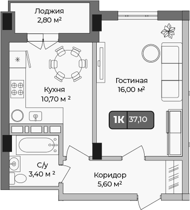 Продается 1-комн. квартира, 35.7 м²
