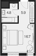 Продается 1-комн. квартира, 27.4 м²