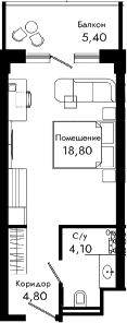 Продается 1-комн. квартира, 27.7 м²