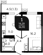 Продается 1-комн. квартира, 37 м²